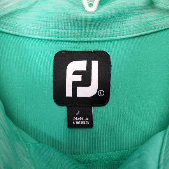 Footjoy FJ Men's L Green Striped Polo Golf Shirt Short Sleeve Royal Blue Bahamas - Picture 3 of 7